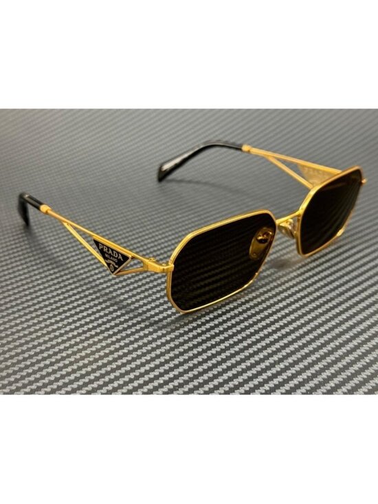 New PRADA Women Matte Gold Sunglasses 58-17-140 main image 4